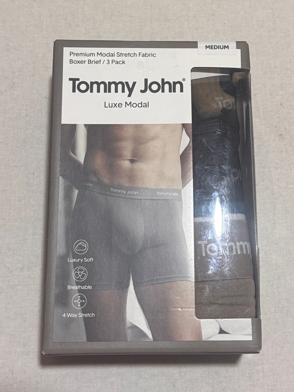 NIB Tommy John Men's Luxe Modal Boxer Briefs 3-Pack Medium - Picture 6 of 6